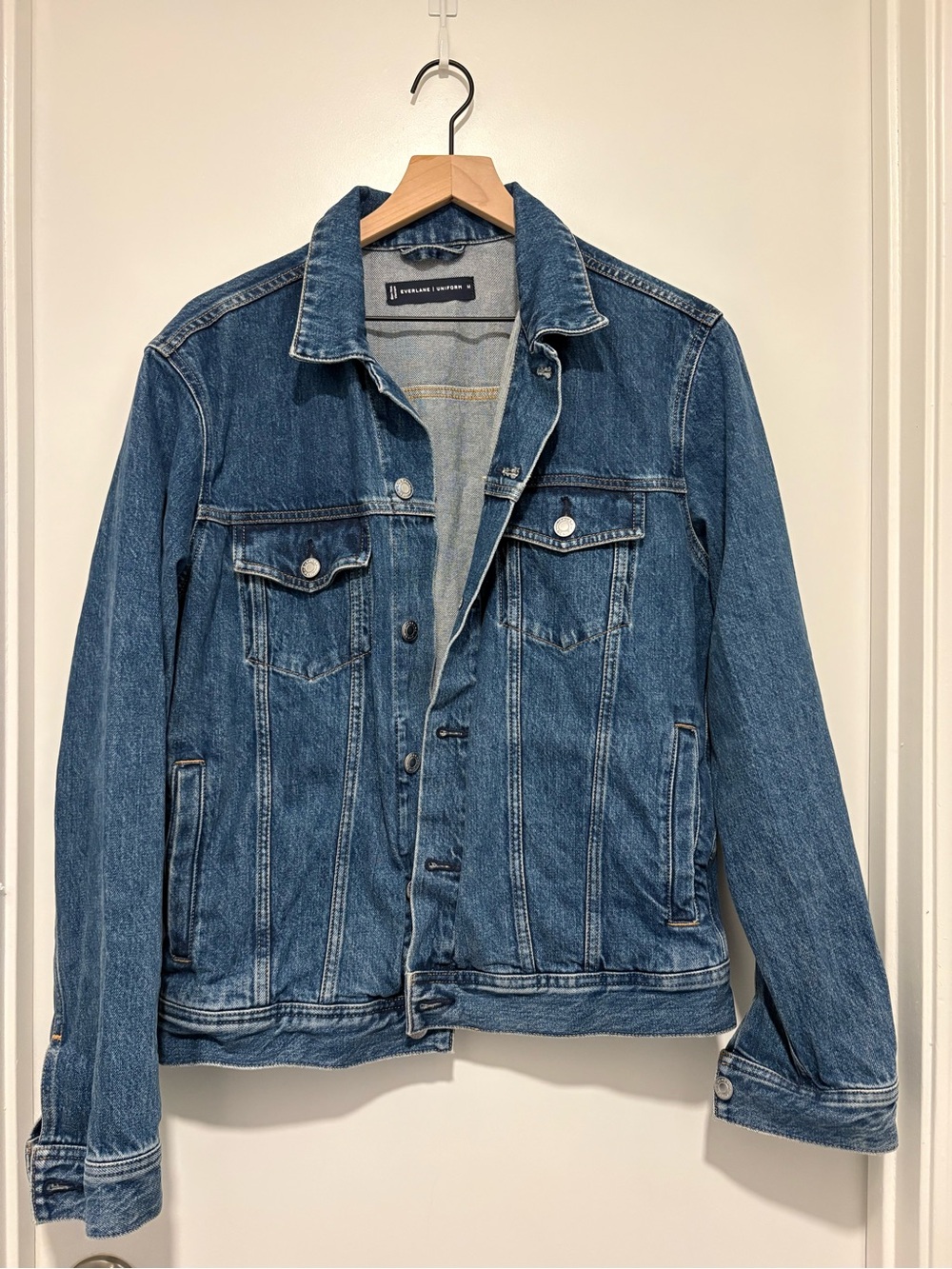 Everlane Uniform Men’s Denim Jacket Medium Blue Cotton Trucker Jacket